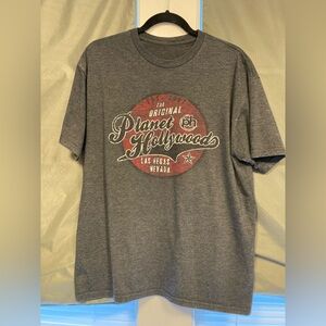 Planet Hollywood - Men’s Dark Gray Short Sleeve T-Shirt, Size Large